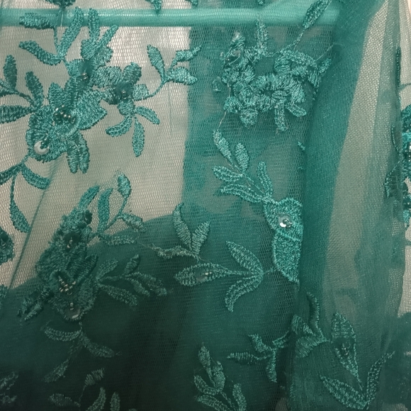 Aline gown with lace, sequins and cascading ruffles - Picture 8 of 11